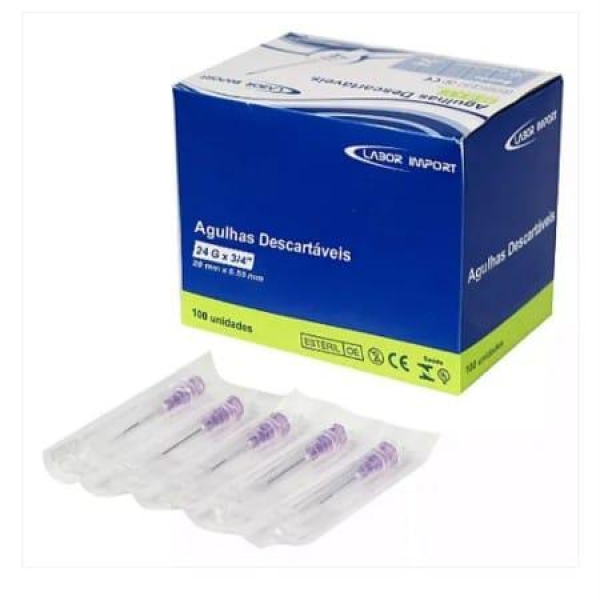 AGULHA 20X0,55 CX/100 24G - LABOR IMPORT