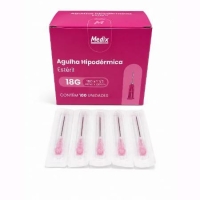 AGULHA HIPODÉRMICA, ESTÉRIL, 18G, 40X1,20mm, CAIXA COM 100 UNID -...