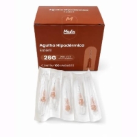 AGULHA HIPODÉRMICA ESTÉRIL, 26G, 13X0,45mm, CAIXA COM 100 UNID -...