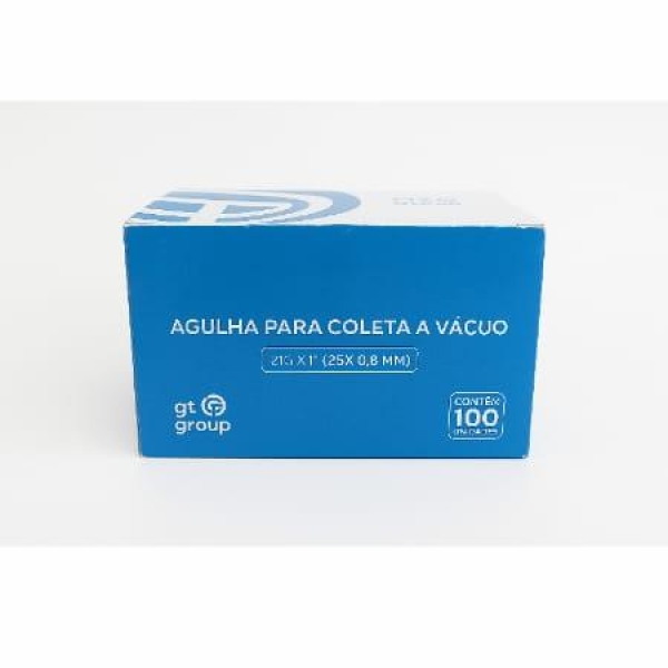 AGULHA P/ COLETA A VÁCUO 25X0,7 22G CX/100 - GT...