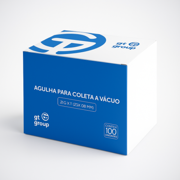 AGULHA P/ COLETA A VÁCUO 25X0,8 21G CX/100 - GT...