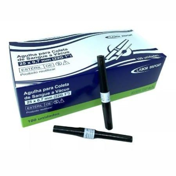 AGULHA PARA COLETA DE SANGUE A VÁCUO 25X0,7 - LABOR...