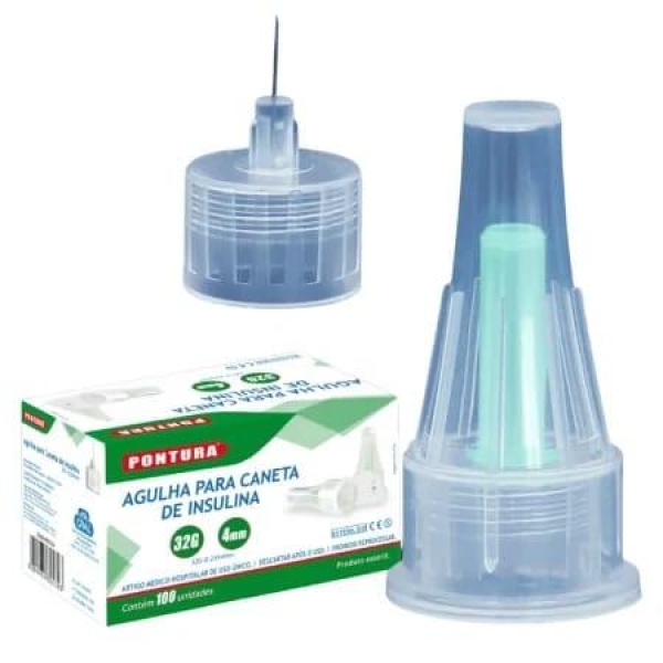 AGULHA PARA LANCETA DE INSULINA, 32G, 4mm - CRAL