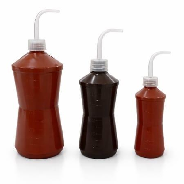 ALMOTOLIA 125ml, 250ml, 500ml, AMBAR, BICO CURVO - J.PROLAB