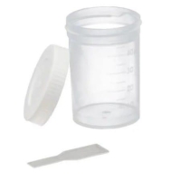 COLETOR C/ PÁ, 50ml, NÃO ESTÉRIL, INDIVIDUAL, TRANSPARENTE, TAMPA BRANCA...