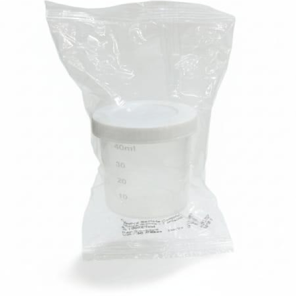 COLETOR DE URINA INDIVIDUAL, TAMPA BRANCA, TRANSLUCIDO, 50ml - CRAL