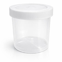 COLETOR SEM PÁ, NÃO ESTÉRIL, TAMPA BRANCA, 80ml - CRAL