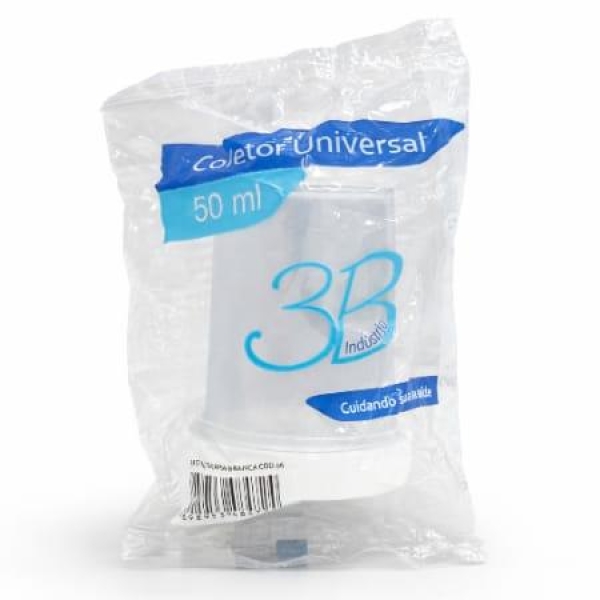 COLETOR UNIVERSAL, NÃO ESTÉRIL, COM PÁ, 50ml - 3B