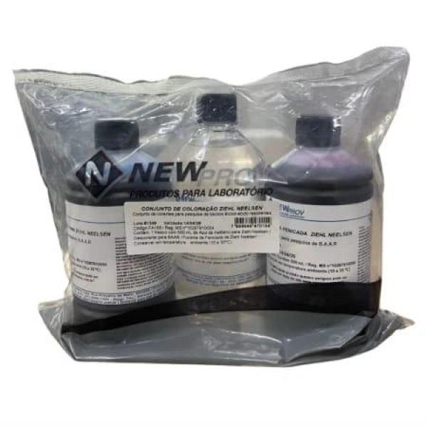 CONJUNTO COLORAÇÃO ZIEHL NEELSEN 3x500ML - NEWPROV