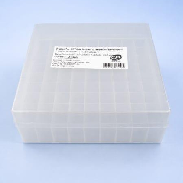 CRIOBOX PARA 81 TUBOS, 2,0ml, TAMPA DESTACÁVEL, NEUTRO - CRAL