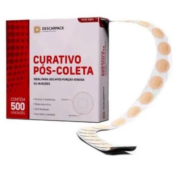 CURATIVO PÓS - COLETA, CAIXA COM 500 UNID - DESCARPACK