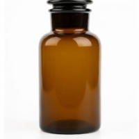 FRASCO REAGENTE 500ML, VIDRO, COR  ÂMBAR, BOCA LARGA