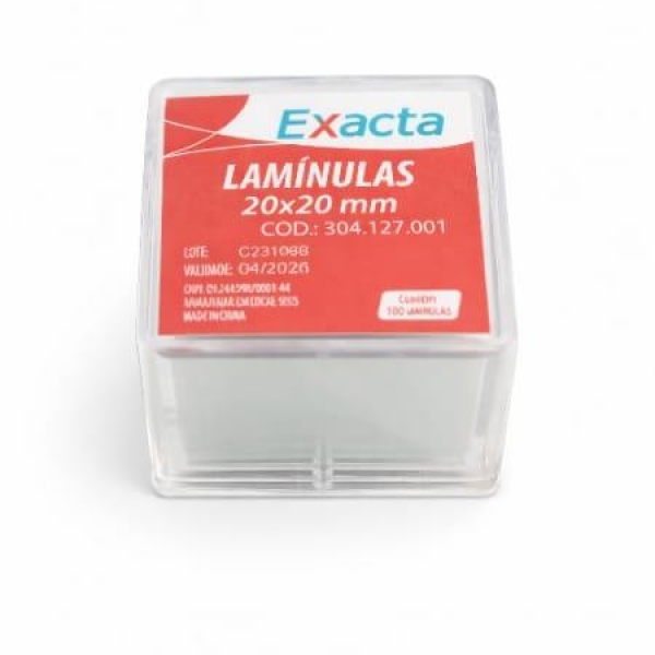 LAMÍNULAS 20X20mm, CAIXA COM 100 UNID -  PERFECTA