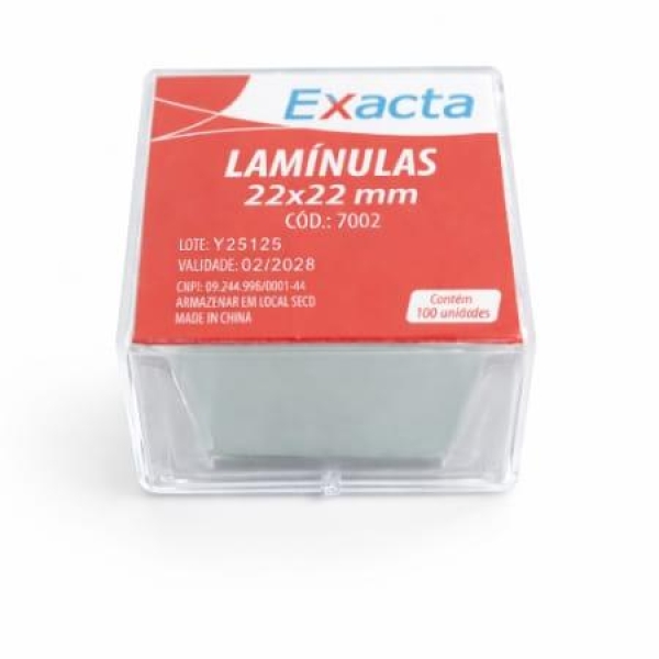LAMÍNULAS 22X22mm, CAIXA COM 100 UNID - PERFECTA