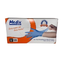 LUVA NITRILICA, TAM. G, SEM PÓ, AZUL, CAIXA COM 100...