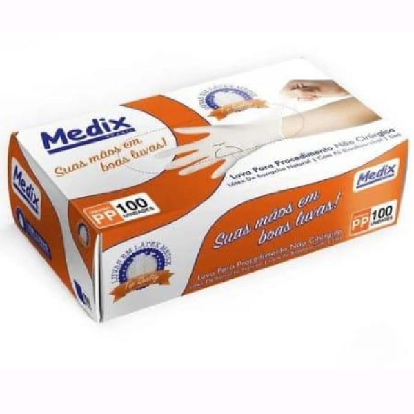 LUVA PARA PROCEDIMENTO, LÁTEX, COM PÓ, TAM. PP, CAIXA COM...