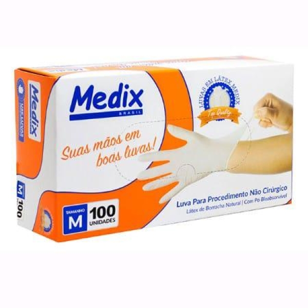 LUVA PARA PROCEDIMENTO, LÁTEX, COM PÓ, TAM. M, CAIXA COM...