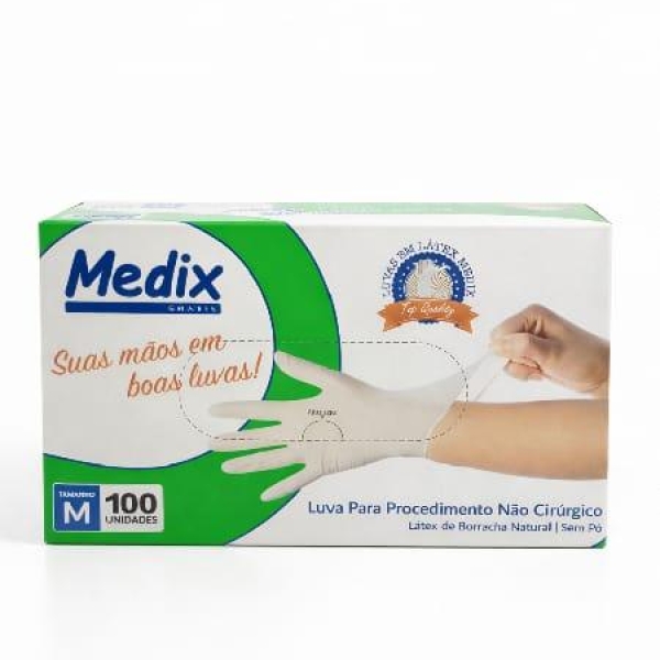 LUVA PARA PROCEDIMENTO, LÁTEX, SEM PÓ, TAM. M, CAIXA COM...