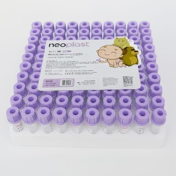 MICROTUBO PARA COLETA DE SANGUE, EDTA-K2, TAMPA ROXA - NEOLAB