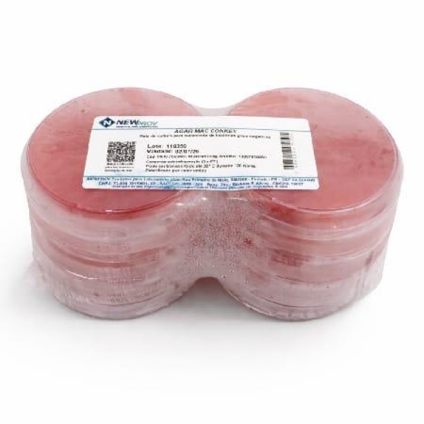 PLACA ÁGAR MAcCONKEY, 90X15mm, PCT COM 10 UNID - NEWPROV