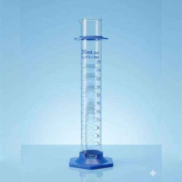 PROVETA DE VIDRO, BASE PLÁSTLASTICA HEXAGONAL, 250ml -  PERFECTA