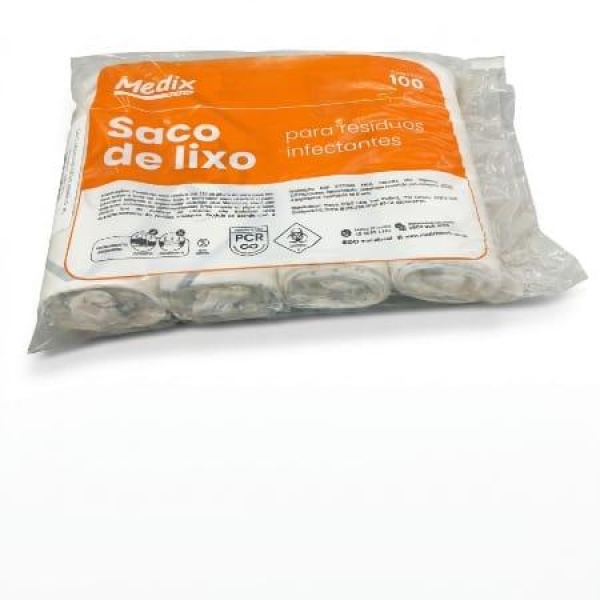 SACO DE LIXO P/ RESÍDUOS INFECTANTES, BRANCO, 30L, PACOTE COM...
