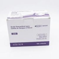 SCALP DESCARTÁVEL PARA COLETA DE SANGUE A VÁCUO, 23G, CAIXA...