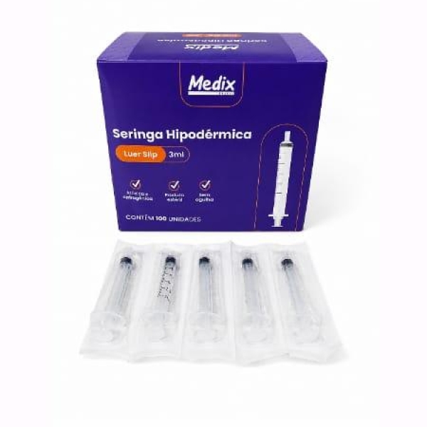 SERINGA 3ML SEM AGULHA LUER SLIP UND - MEDIX