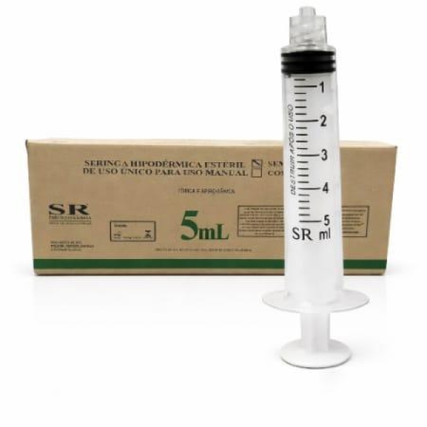 SERINGA HIPODÉRMICA ESTÉRIL, LUER LOCK, 5ml - SR