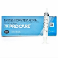 SERINGA HIPODÉRMICA ESTÉRIL, SEM AHULHA, LUER SLIP, 5ml - PROCARE