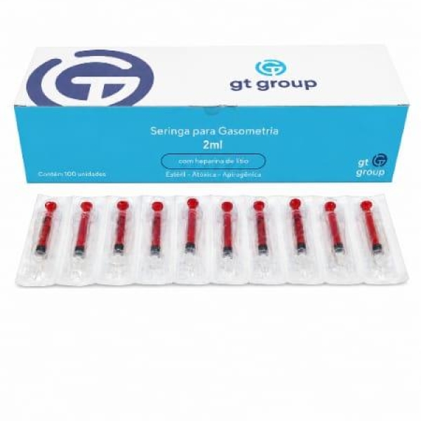 SERINGA PARA GASOMETRIA, 2ml, COM HEPARINA DE LÍTIO, ESTÉRIL -...
