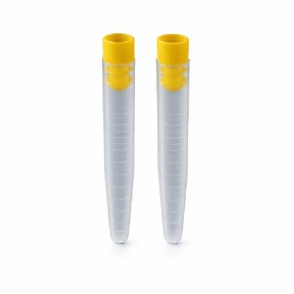 TUBO CÔNICO PP 12ml, COM TAMPA PRESSÃO INTERNA AMARELA -...