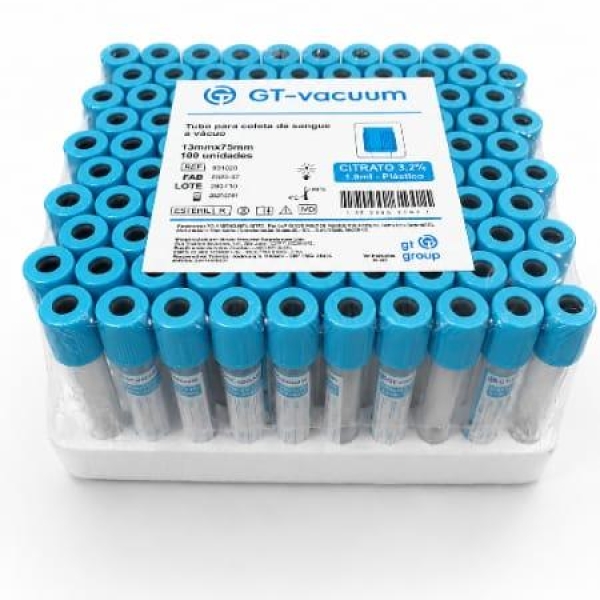 TUBO PARA COLETA DE SANGUE A VÁCUO, CITRATO 3,2%, ESTÉRIL,...