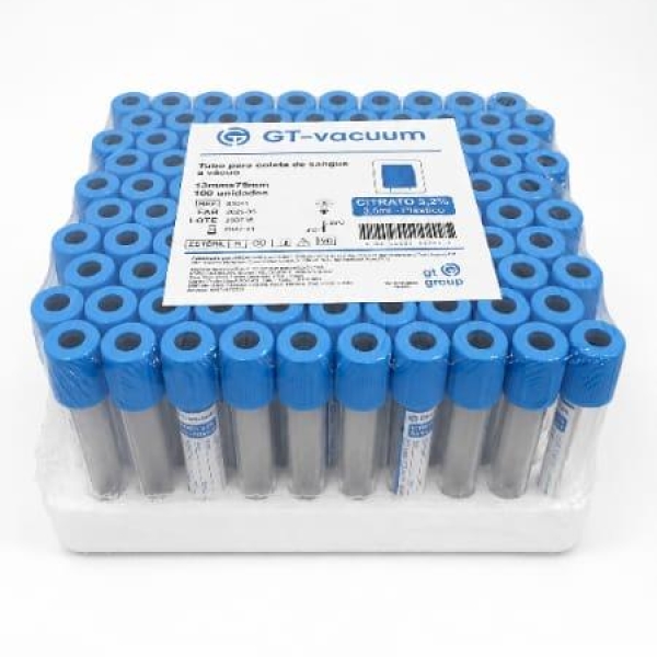 TUBO PARA COLETA DE SANGUE A VÁCUO, TAMPA AZUL, PLÁSTICO,...